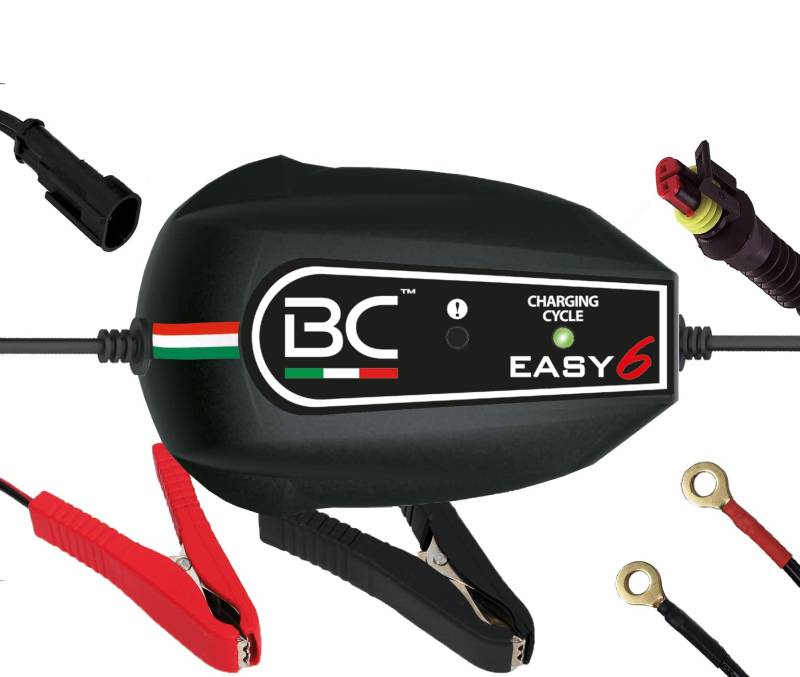 BC Battery Controller BC EASY 6, Intelligentes Batterieladegerät und Erhaltungsladegerät mit 6 Ladezyklen für alle 12V Blei-Säure Autobatterien und Motorradbatterien, 1 Amp von BC Battery Controller