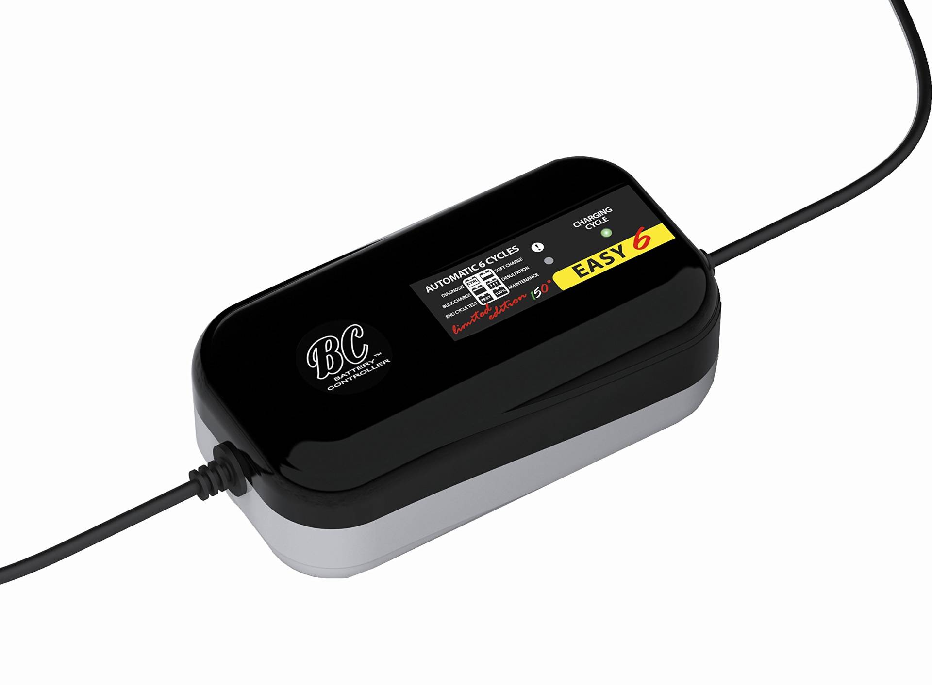 BC EASY 6 - Batterieladegerät/Erhaltungsgerät für Auto- und Motorradbatterien, Black von BATTERY CONTROLLER