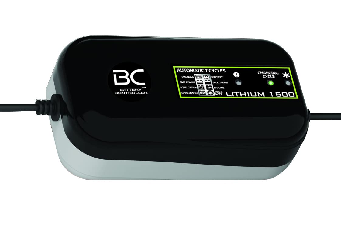 BC LITHIUM 1500 - 12V 1,5A - Automatisches Batterieladegerät und Erhaltungsgerät für Lithium-/LiFePO4-Batterien von BATTERY CONTROLLER