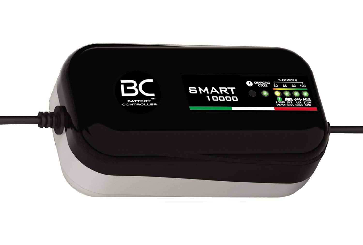 BC SMART 10000 - 12V 1A/10A - Batterieladegerät mit automatischer Temperaturkompensation - 4 Ladeprogramme für Autobatterien, Motorradbatterien, Start-Stopp-Batterien und Stromversorgung von BC Battery Controller