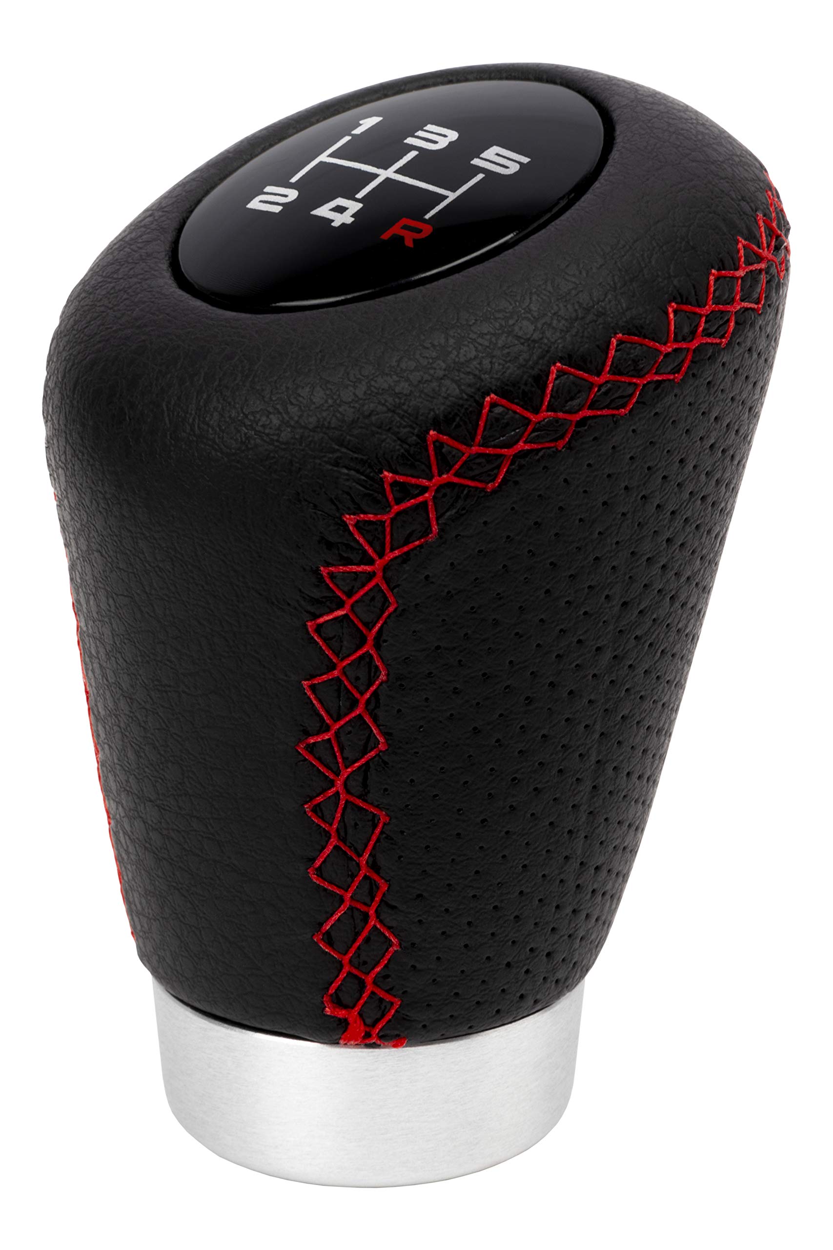 Bc Corona Sport - Kurzer Schaltknauf mit Abzug, 27 mm, Schalthebel, Leder, schwarz und rot. von Bc Corona