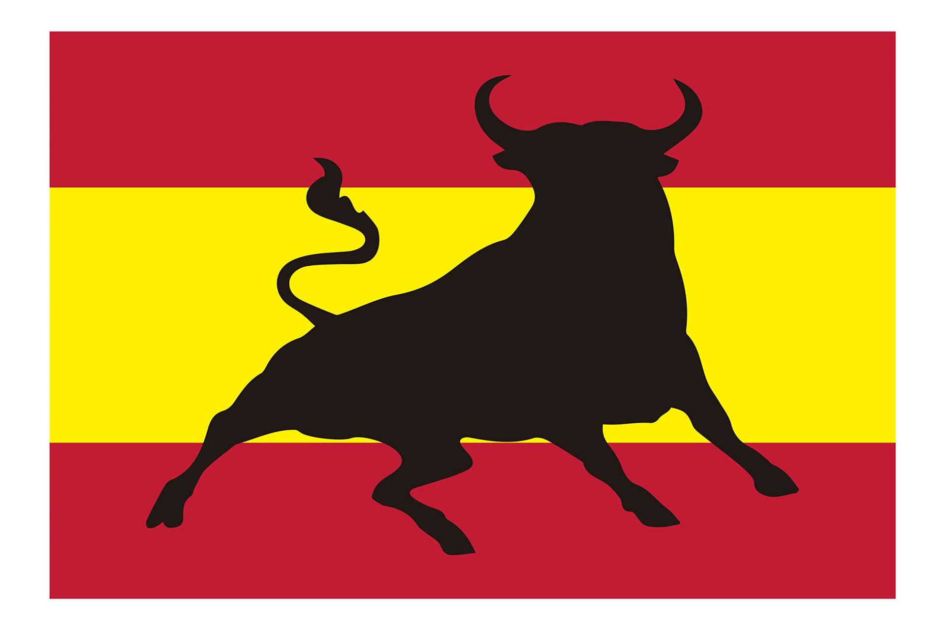 Bc Corona Spanien Flagge Aufkleber Stier 10 x 6,7 cm von Bc Corona