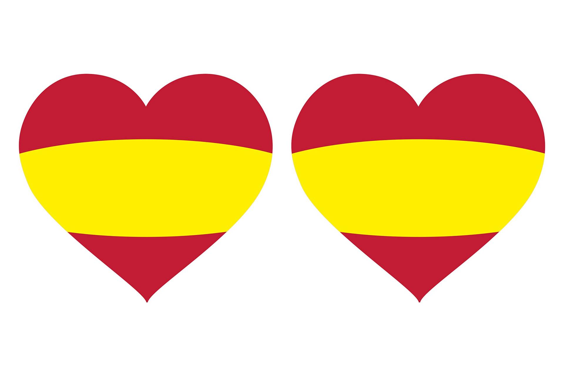 Bc Corona 2 Einheiten. Spanien Flagge Aufkleber Herz 5 x 4,5 cm (jeder) von Bc Corona