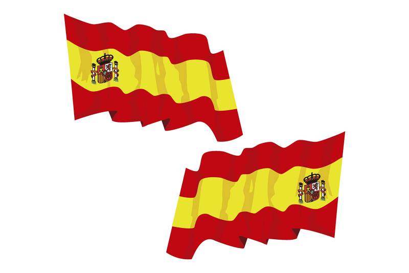 BC CORONA 2 Einheiten. Spanien Flagge Aufkleber 7 x 5 cm (jeder) von BC CORONA