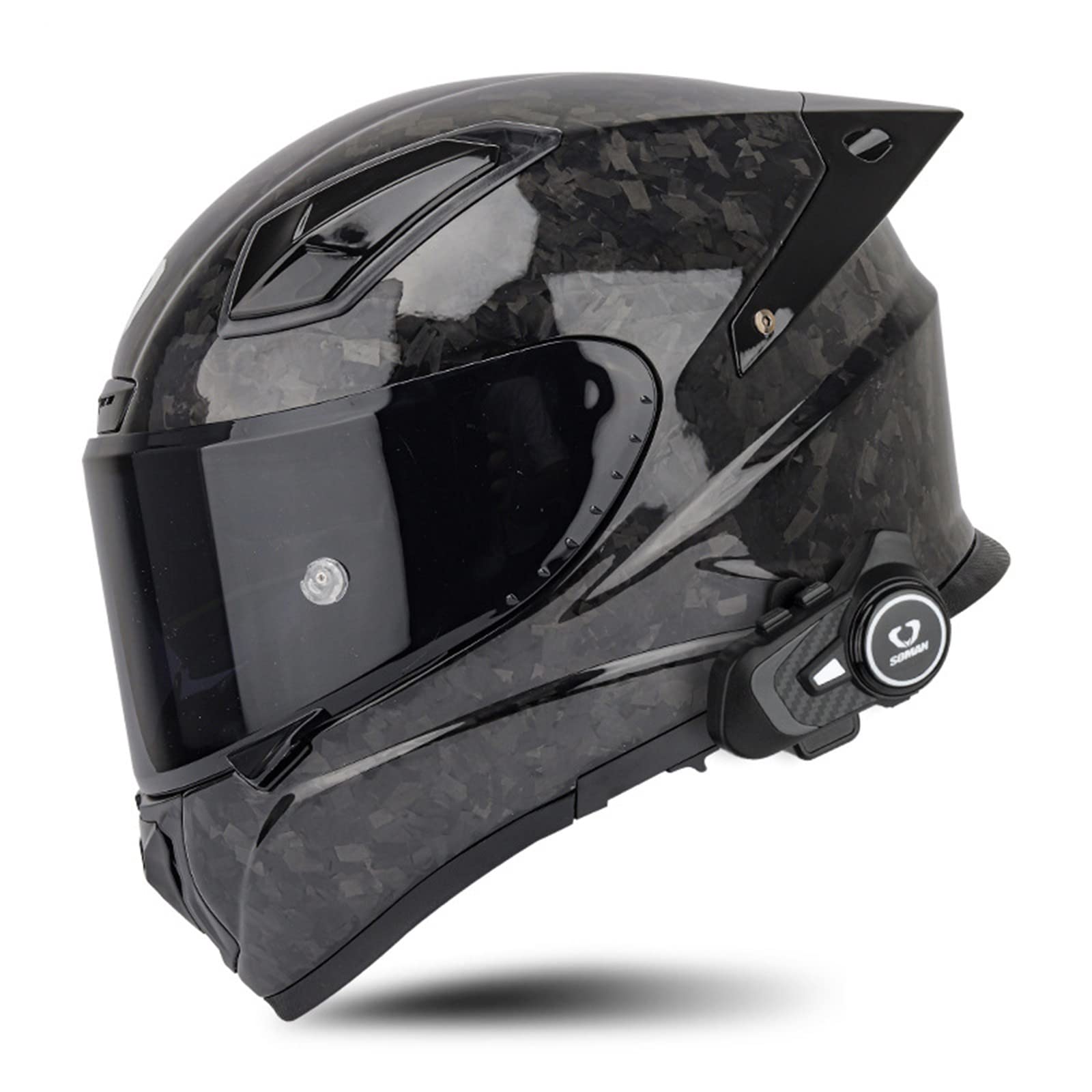 BCBKD Motorrad helme Carbon Integralhelm mit Bluetooth intercom ECE-zugelassener Scooter-Motorradhelm für Damen Herren Rennrad-Motorradhelm mit Doppelvisier A,L BCBKD Motorrad helme Carbon Integralhelm mit Bluetooth intercom ECE-zugelassener Scooter-Motorradhelm für Damen Herren Rennrad-Motorradhelm mit Doppelvisier A,L von BCBKD