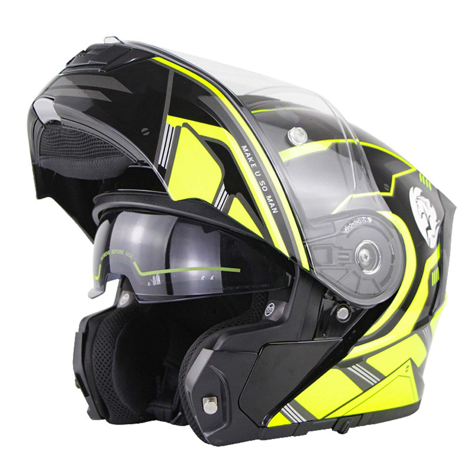 Moto Helmets, DOT/ECE Zertifiziert Motorrad-Helm ·Modular Klapp-Helm Mit Doppelvisier Unisex-Elektroauto-Schutzhelm | Weiter Winkel | Reflektierende Beschichtung F,XL Moto Helmets, DOT/ECE Zertifiziert Motorrad-Helm ·Modular Klapp-Helm Mit Doppelvisier Unisex-Elektroauto-Schutzhelm | Weiter Winkel | Reflektierende Beschichtung F,XL von BCBKD