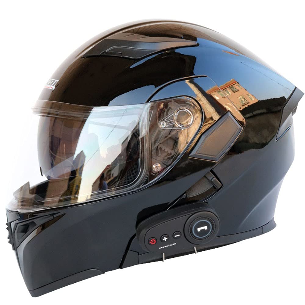 Motorradhelm Klapphelm Mit Bluetooth - Klapphelm Motorrad Herren - RollerHelm Bluetooth-Helm Mit Doppelvisier, ECE Genehmigt Motorradhelm Für Damen Und Herren M~XXL von BCCDP
