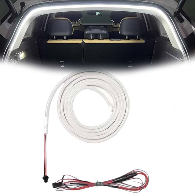 Kofferraum Lichtleiste,Dynamic Flowing Car Trunk Light Strip,Kofferraum Led Streifen,Tail Box Light Strip,Auto-KofferraumLichtstreifen for Car Trunk Cargo Area or Illumination-weiß von BCSRVCE