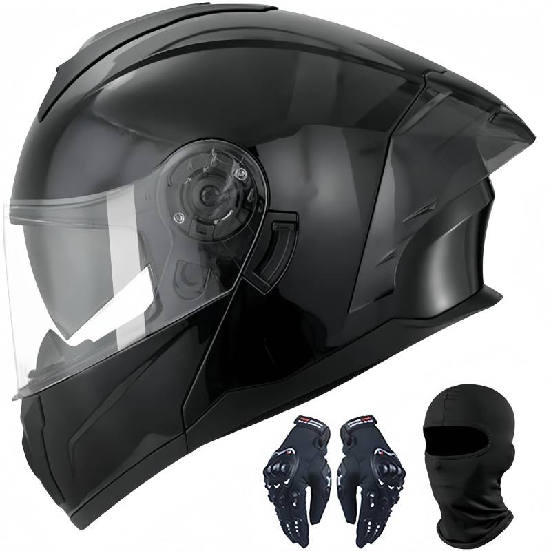 Modularhelm Klapphelm Motorradhelm Integralhelm ECE-Geprüft Mit Doppelvisier Klapphelm Helm Für Damen Und Herren B,M53-54CM von BDBRHFG