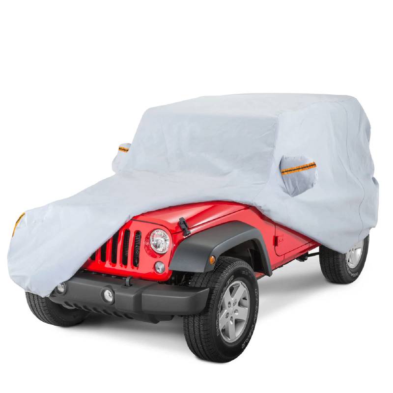 BDFHYK wasserdichte Autoabdeckung für 2 Türen Wrangler Abdeckungen, Allwetterschutz, Outdoor-Abdeckung für 1955-2017 Jeep Wrangler CJ, YJ, TJ & JK mit Reißverschlusskabel für Fahrertür von BDFHYK