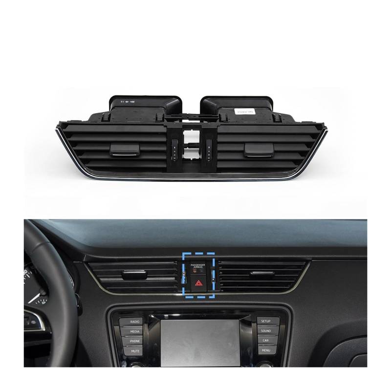 Auto Armaturenbrett Vorne Zentrale Klimaanlage Outlet AC Vent Grille Montage Kompatibel Für Skoda Octavia 2015-2021 5E0820951CZLL von BDGYJGFE