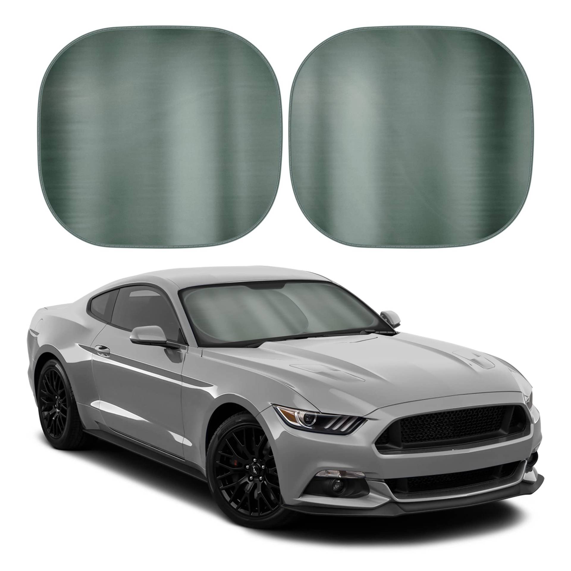 BDK Auto-Sonnenschutz für Windschutzscheibe, blockiert UV-Reflektierung und Wärme, um Ihr Auto, SUV, LKW, 80,6 x 73 cm, Metallic-Anthrazit, 2 Stück von BDK
