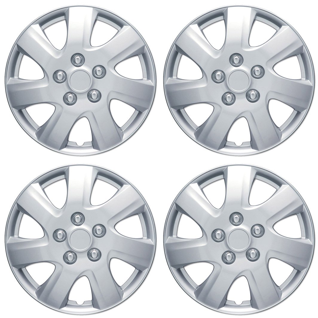 BDK KT-1021-16 King1 Silber Radkappen Radabdeckungen für Toyota Camry 2006-2014 16 Zoll - Vier (4) Stück Korrosionsfrei & Stabil - Volle Hitze & Schlagfest Grade - OEM Ersatz 4 Packung von BDK