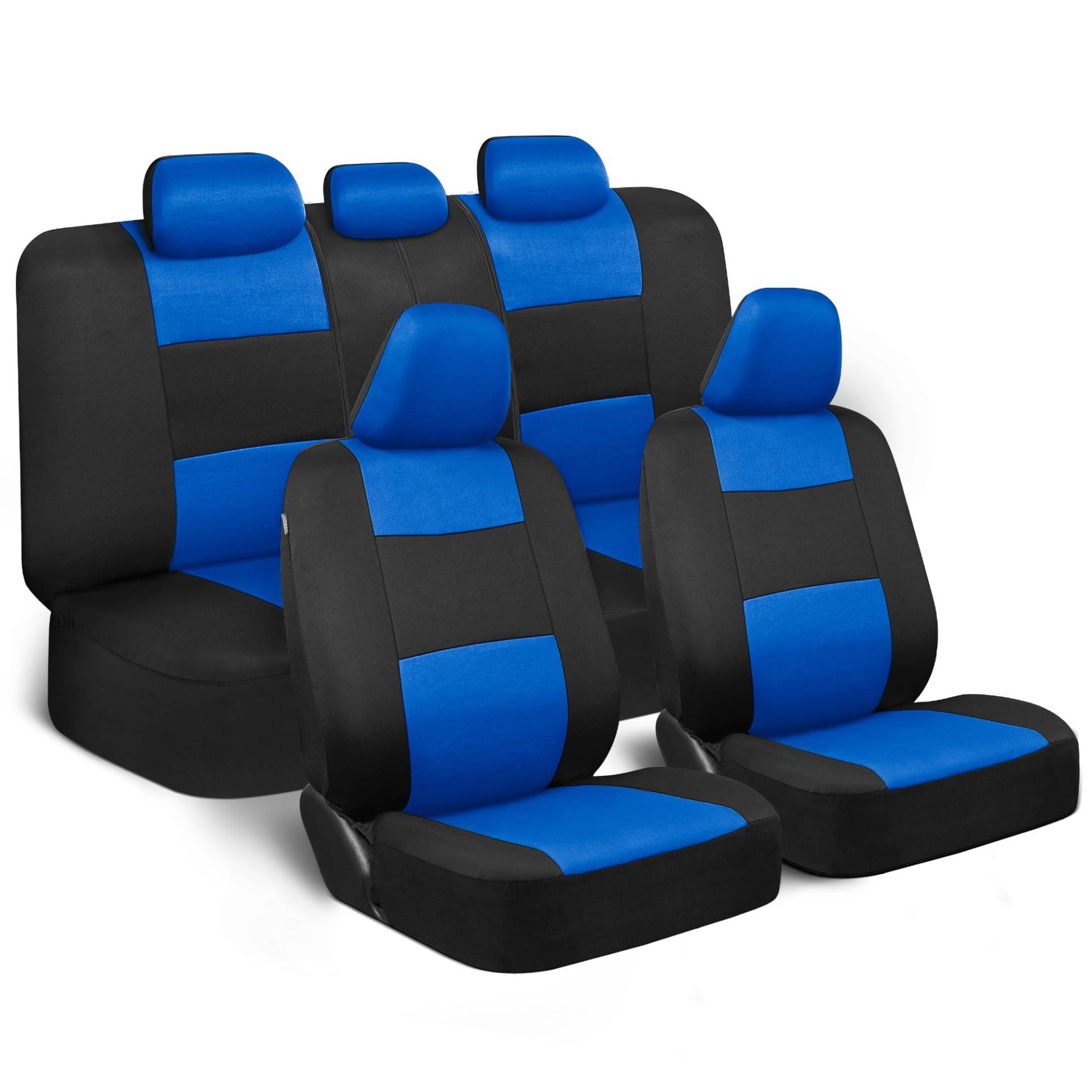 BDK PolyPro Autositzbezüge, komplettes Set in Blau auf Schwarz, vorne und hinten, Geteilte Sitzbank, einfache Montage, Innenbezüge für Auto, LKW, Van, SUV BDK PolyPro Autositzbezüge, komplettes Set in Blau auf Schwarz, vorne und hinten, Geteilte Sitzbank, einfache Montage, Innenbezüge für Auto, LKW, Van, SUV von BDK