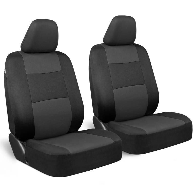 BDK PolyPro Autositzbezüge Vorne Set in Anthrazit auf Schwarz - 2 Vordersitzbezüge für Autos, Autositzbezug Set, Autozubehör für Auto LKW Van SUV von BDK