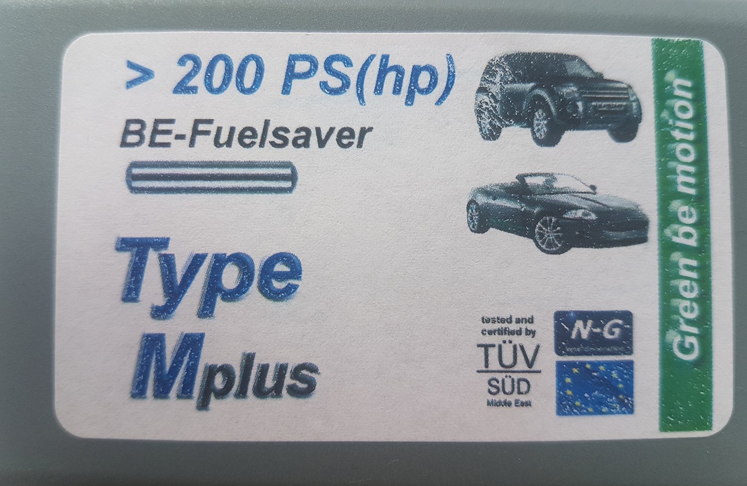 BE-Fuelsaver® Mplus - Benzin + Diesel Einsparungen für Pkw ab 200-350 PS, Treibstoffersparnis zwischen 6% - 20% - Treibstoff sparen - Feinstaub senken von BE-Fuelsaver