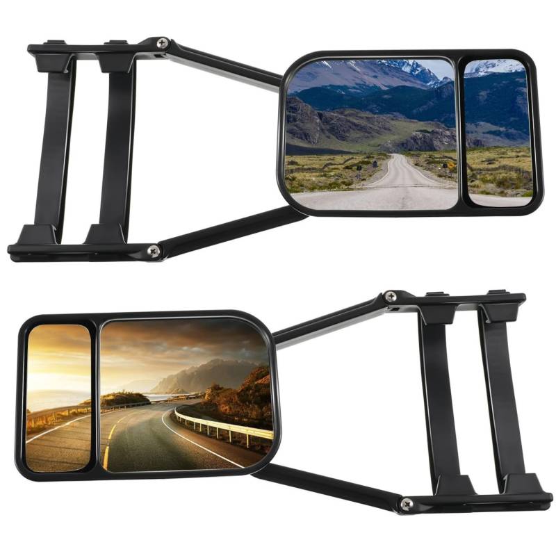 Auto Rückspiegel, 2pcs Auto Rückspiegel, einstellbare verlängerte blinde Stelle, doppelte flache Zubehör für Fahrzeuge, Wohnwagen, Zubehör von BEAHING