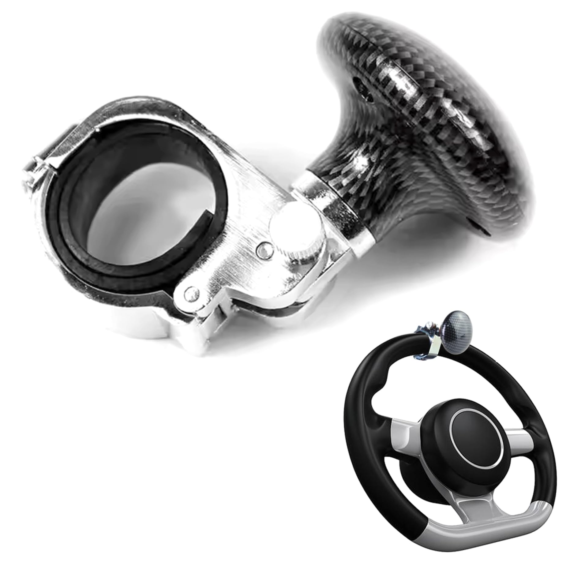 Selbstmordknopf für Lenkrad, Lenkradspinner Knopf Verstellbares Harz und Aluminiumlegierung für Autos, Plaid Selbstmordknopf für Lenkrad, Lenkradspinner Knopf Verstellbares Harz und Aluminiumlegierung für Autos, Plaid von BEAHING