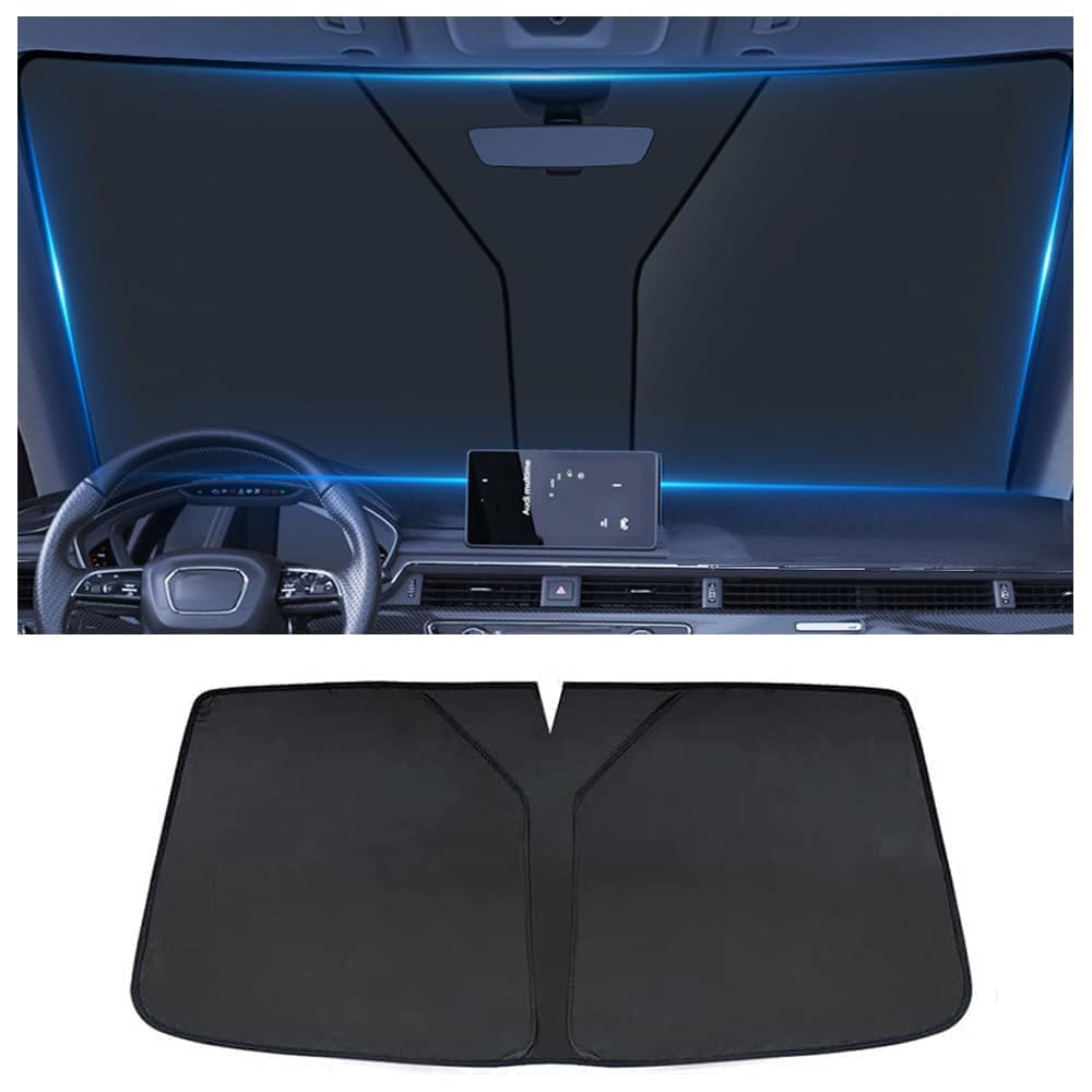 BEDPET Auto Sonnenschutz Frontscheibe, für Ford Tourneo Custom I L1/L2 Minivan 2012-2023 Faltbarer Sonnenschutz Auto Windschutzscheibe Sonnenschirm,Black von BEDPET