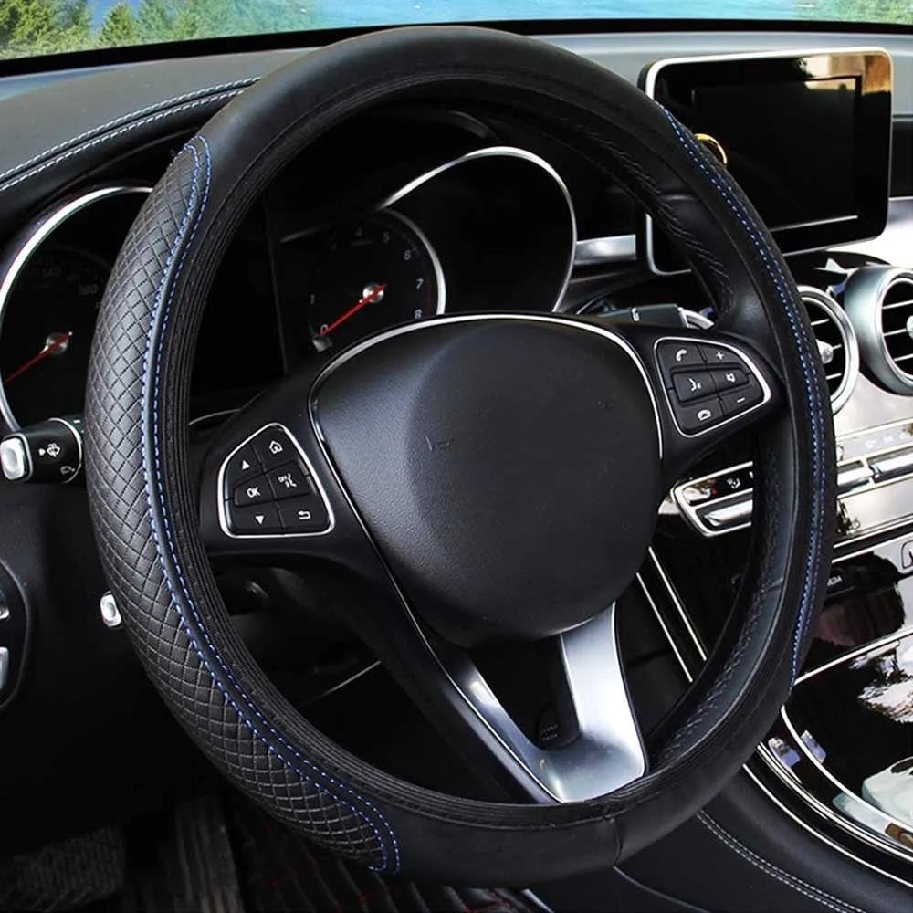Steering Wheel Cover Universal Auto Lenkrad Abdeckung Skidproof Für Ford Für Fiesta Für Fokus Für Mondeo Für Ecosport Für Kuga Für Focus ST Lenkradhüllen (Farbe : Blau) von BEEBY