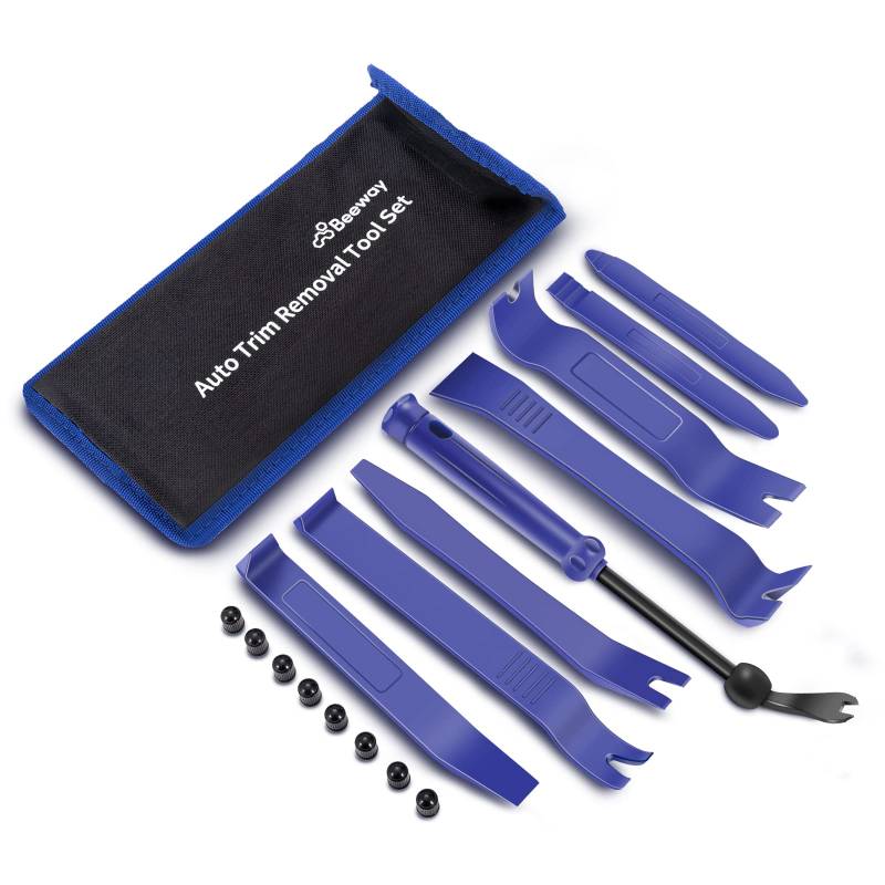 BEEWAY Auto-Zierleisten-Entfernungswerkzeug-Set – 17-in-1 Autopolster-Reparatur-Set/Befestigungs-Entferner/Hebelwerkzeuge für Innenverkleidungen, Türen, Armaturenbrett, mit Aufbewahrungstasche von BEEWAY