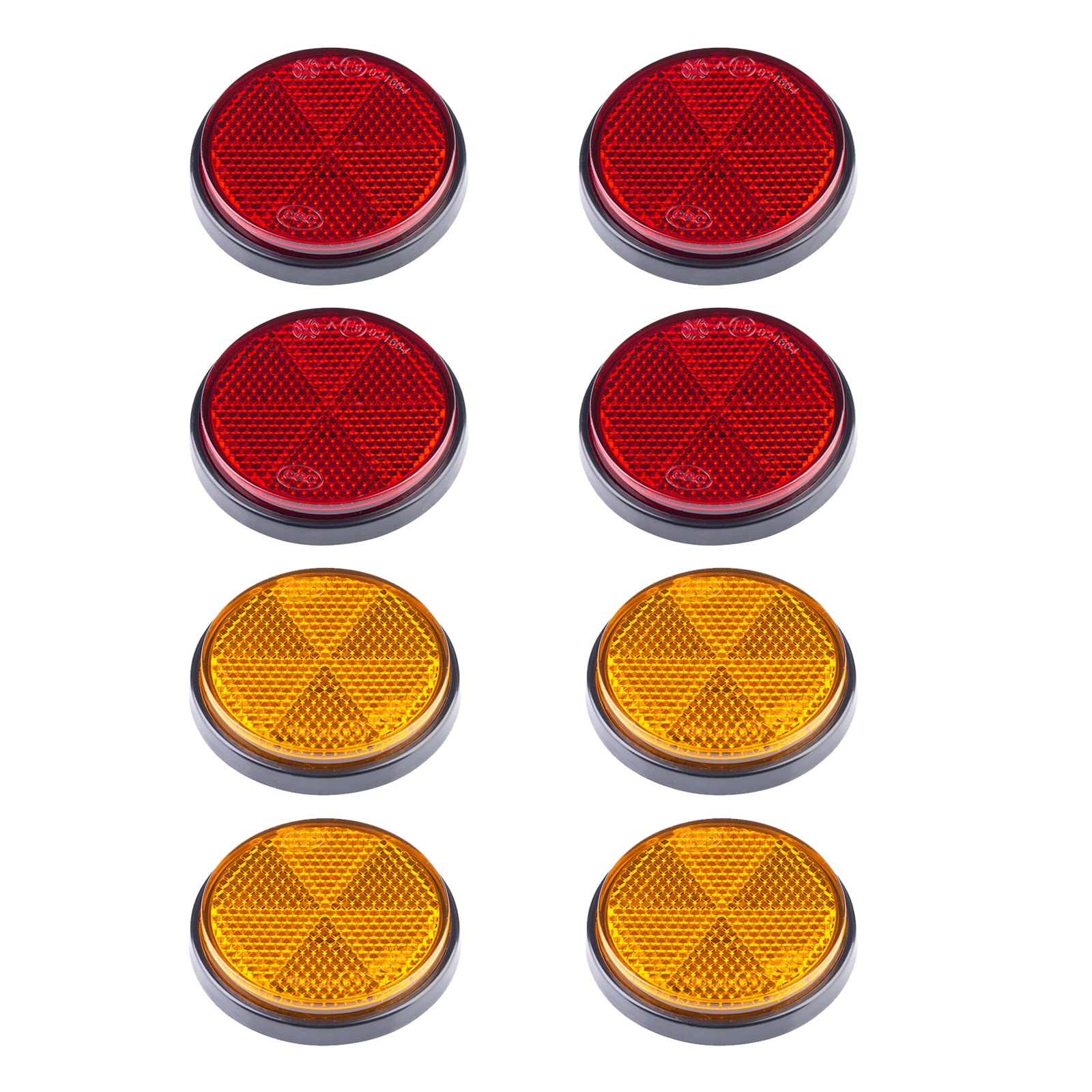 BEIJISTAR Anhänger Reflektoren Kit, 4 x Rot 4 x Gelb Rund Selbstklebend Reflektor, Anhänger Katzenauge Reflektor, für Torpfosten Zäune LKW RV Wohnwagen BEIJISTAR Anhänger Reflektoren Kit, 4 x Rot 4 x Gelb Rund Selbstklebend Reflektor, Anhänger Katzenauge Reflektor, für Torpfosten Zäune LKW RV Wohnwagen von BEIJISTAR