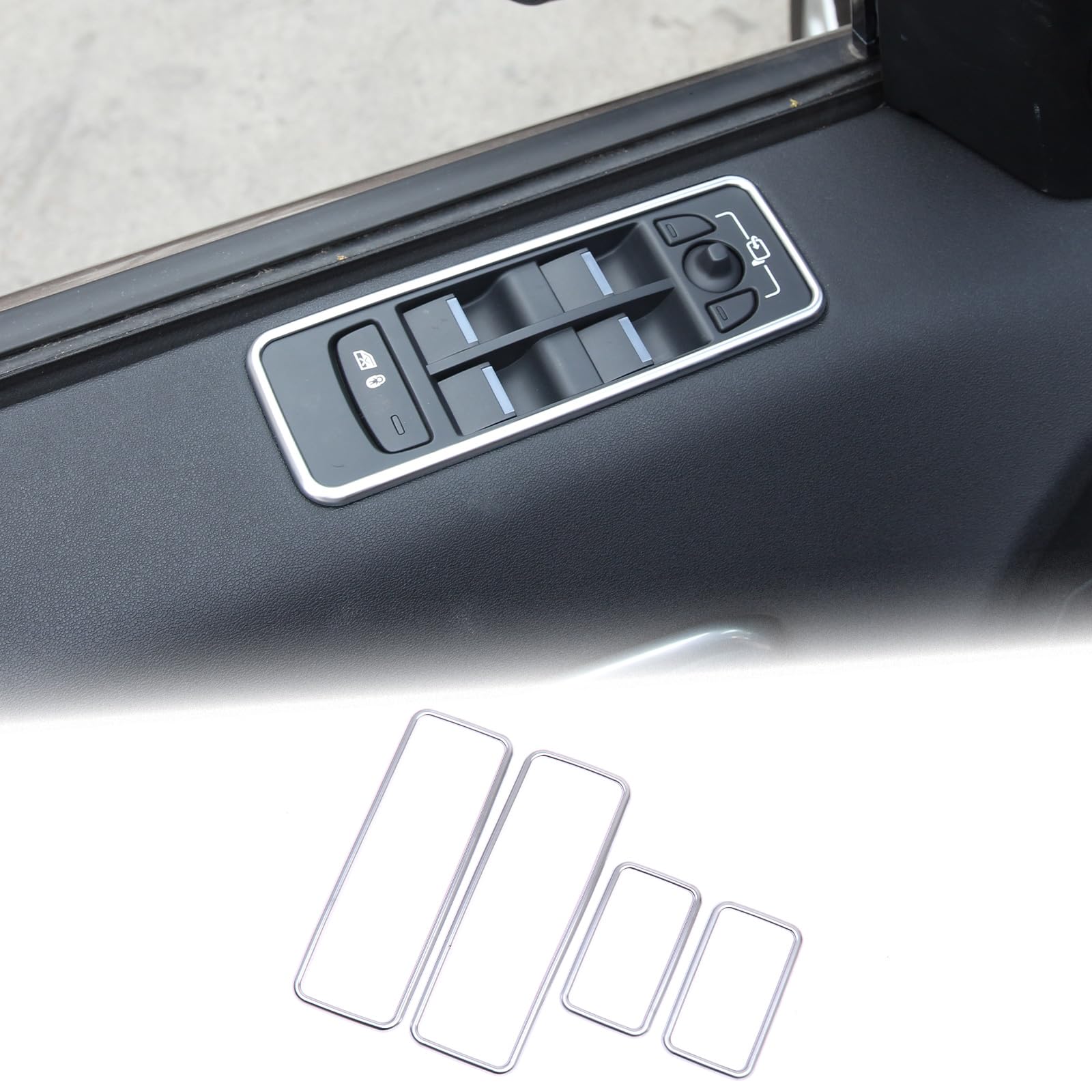Für Discovery Sport ABS verchromt Fenster Lift Schalter Rahmen Rand Aufkleber 4 von DIYUCAR