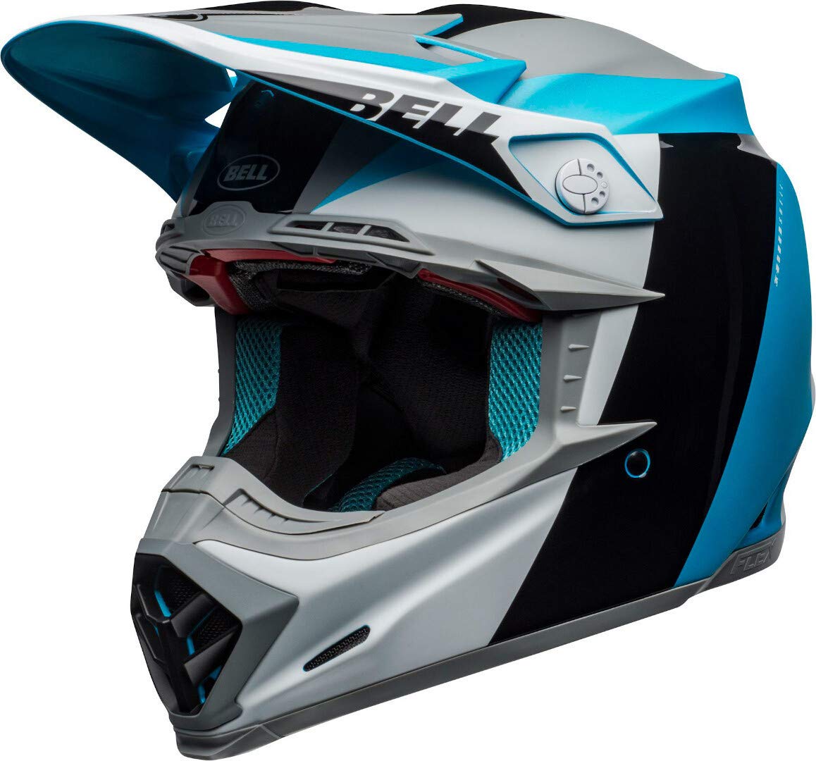 BELL HELMETS Unisex Moto-9 Flex Motorrad-Sturzhelm, Weiß/Schwarz/Blau, L von Bell Helmets