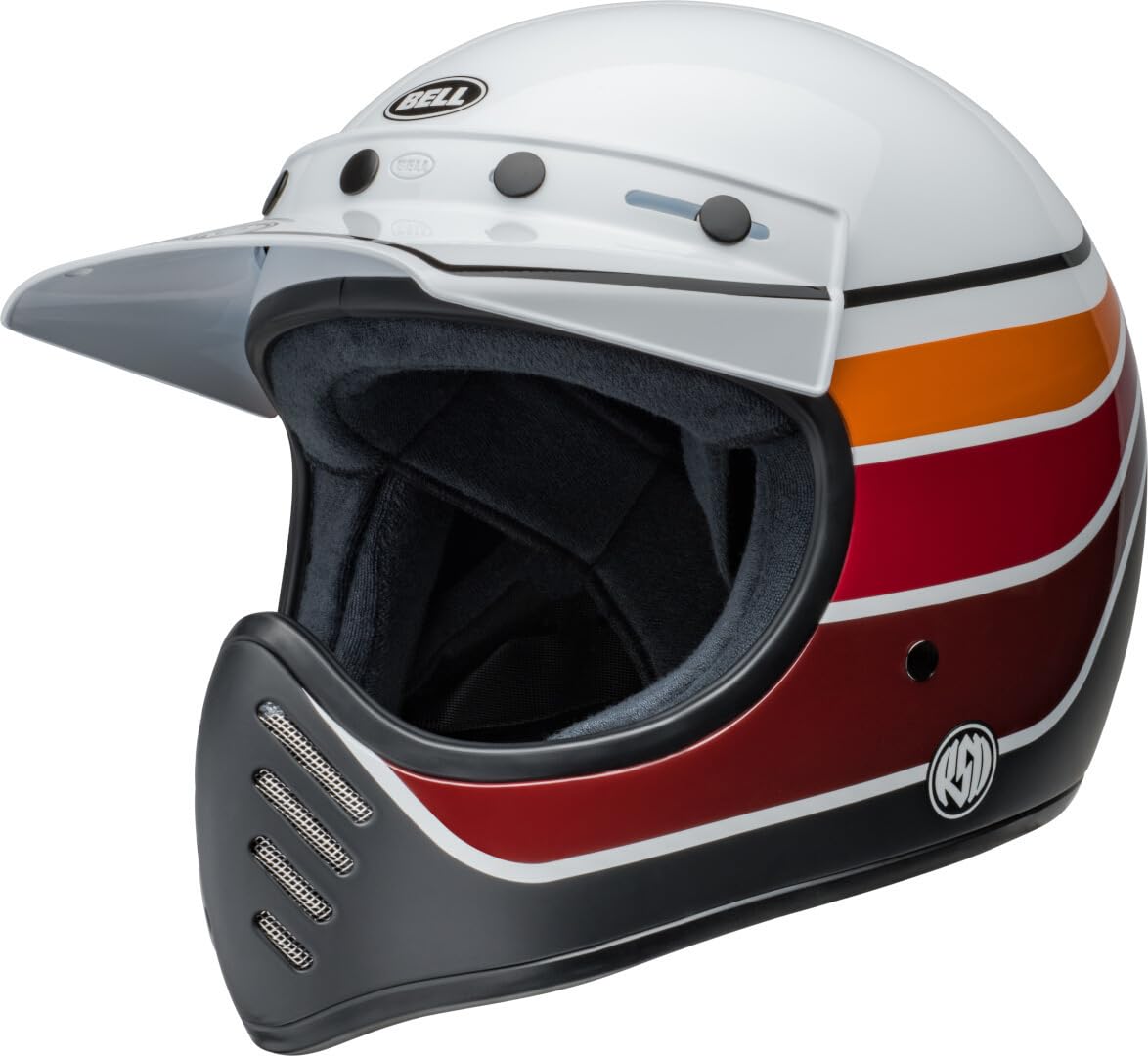 BELL HELMET MOTO-3 ROLAND SAND SADDLEBACK SATIN/GLOSS WHITE/BLACK M ECE6 BELL HELMET MOTO-3 ROLAND SAND SADDLEBACK SATIN/GLOSS WHITE/BLACK M ECE6 von BELL