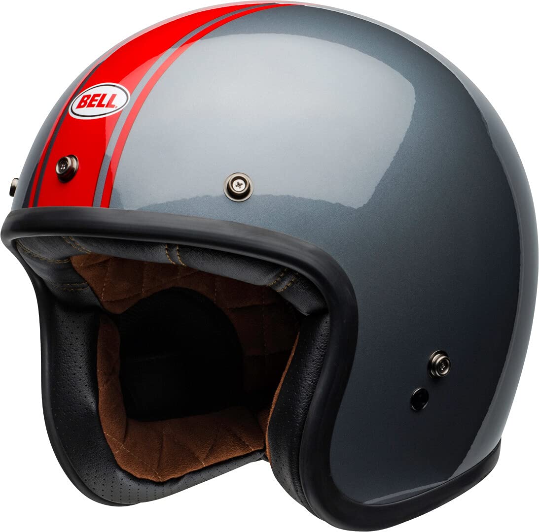 Bell HELMET CUSTOM 500 DLX RALLY GLOSS GREY/RED S Bell HELMET CUSTOM 500 DLX RALLY GLOSS GREY/RED S von BELL