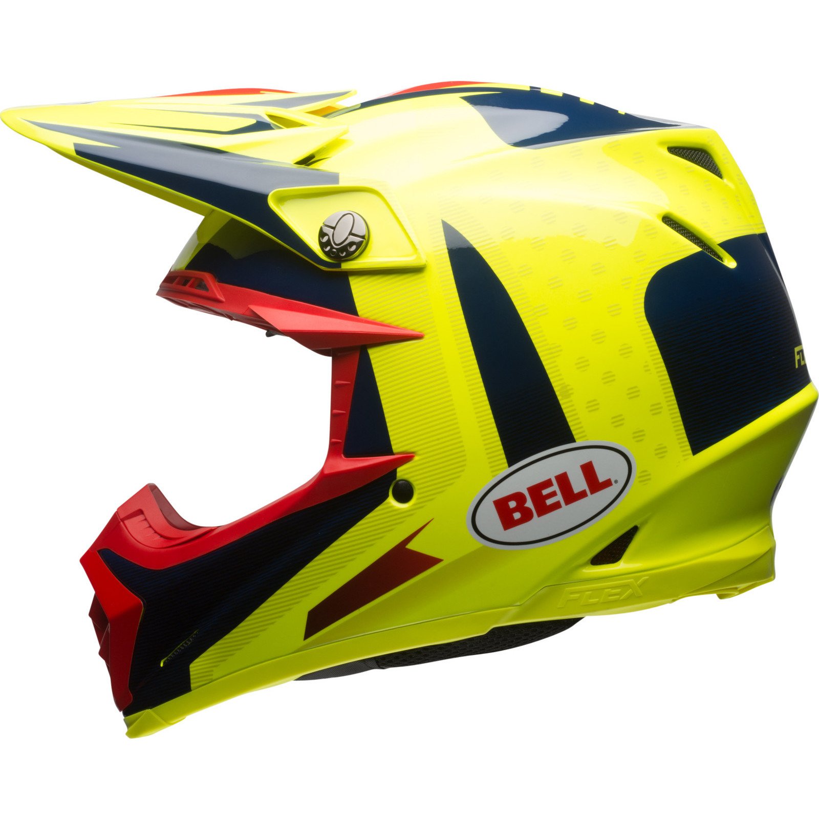 BELL Helmet Moto-9 Flex Vice Blue/Yellow, Größe S von BELL