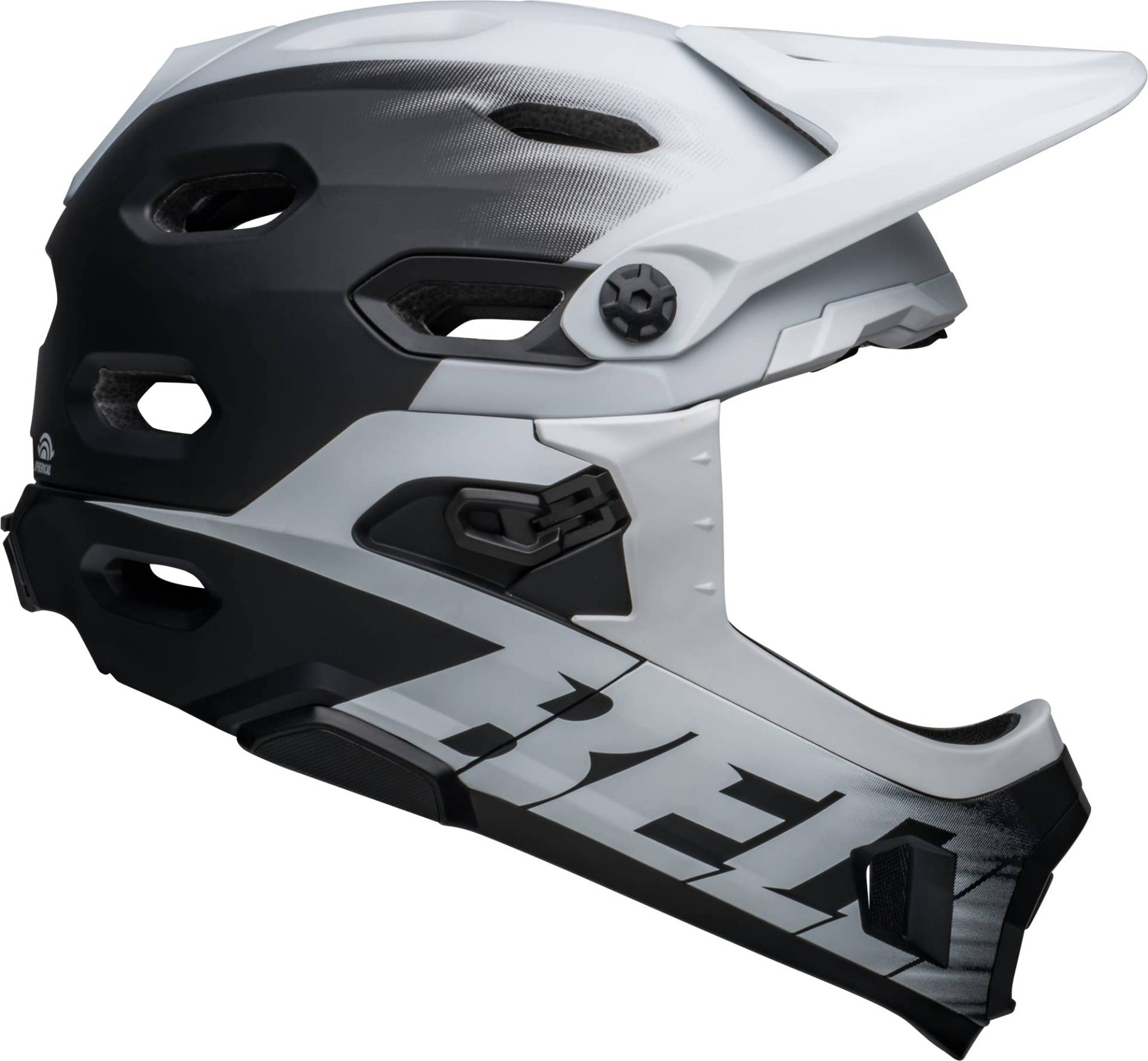 BELL Super DH MIPS MTB Helmet 2022: Matte Black/White L 58-62cm von BELL
