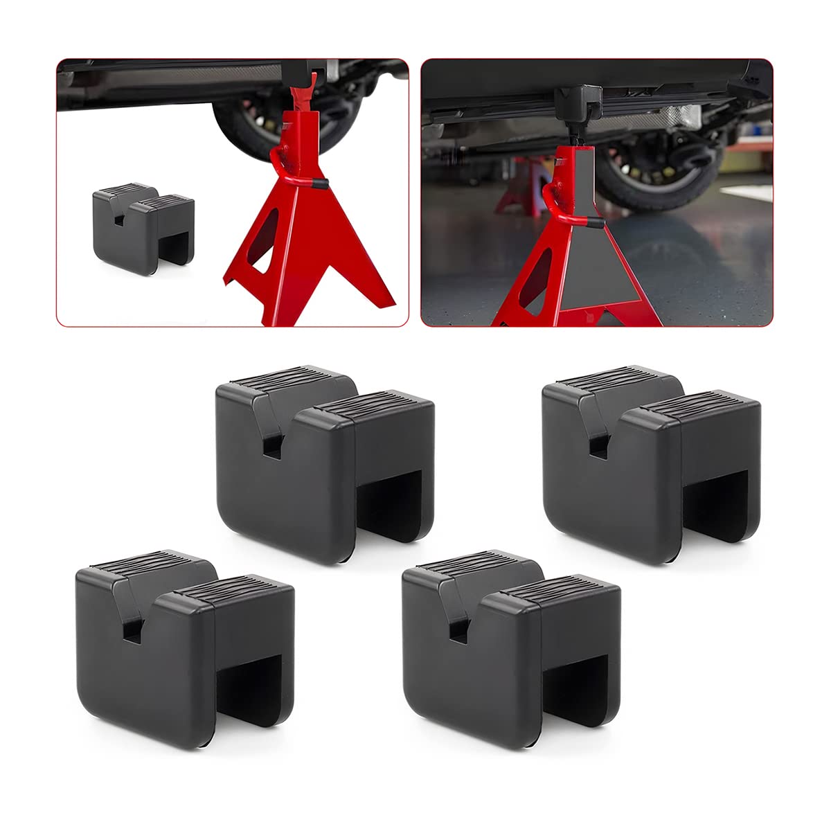 BELOMI Jack Stand Pads, 4 Stück 3 Tonnen Jack Pad Adapter, Universal Gummi Schlitzrahmen Schiene Quetschschweißungen Protektor Pad für Wagenheber Ständer Stützheber, Autozubehör für Limousine, SUV und BELOMI Jack Stand Pads, 4 Stück 3 Tonnen Jack Pad Adapter, Universal Gummi Schlitzrahmen Schiene Quetschschweißungen Protektor Pad für Wagenheber Ständer Stützheber, Autozubehör für Limousine, SUV und von BELOMI