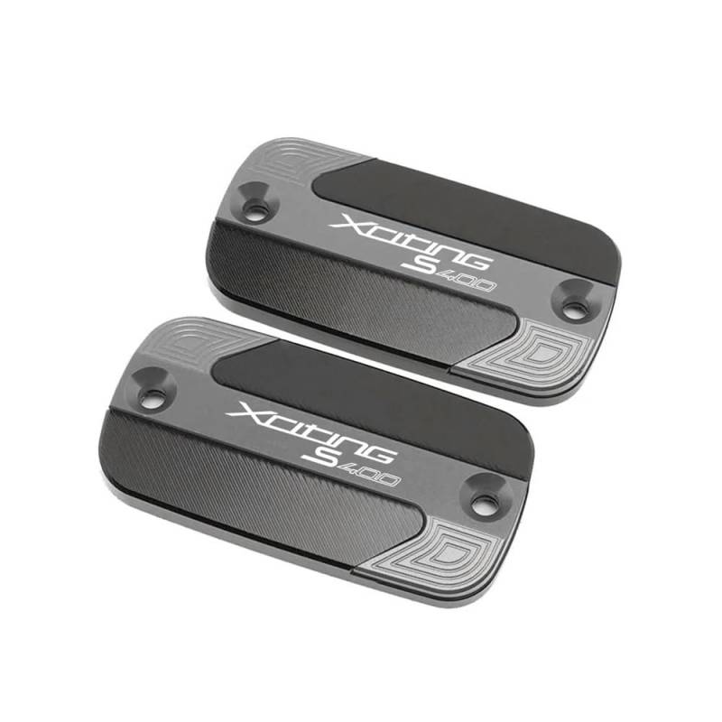 Motorrad Öleinfülldeckel Mit Motorrad CNC Zubehör Vorne Brems Flüssigkeit Tank Reservoir Abdeckung Öl Kappe Für Ky&mco XcitingS400 XCITING S400 400S 400i 2017-2022 von BELWEI