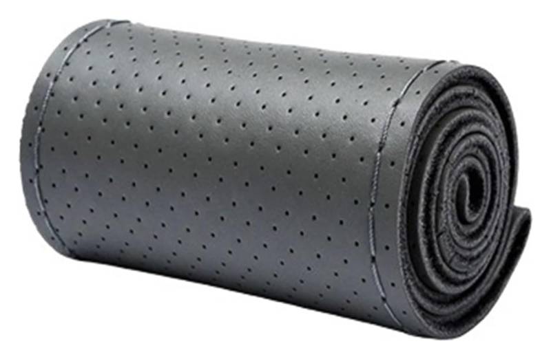 Auto Lenkradabdeckung 38 cm Lenkradbezüge Weiches Ledergeflecht Am Lenkrad des Autos Mit Nadel Und Faden, Innenausstattung(Grey Thread) von BENELKZAFA