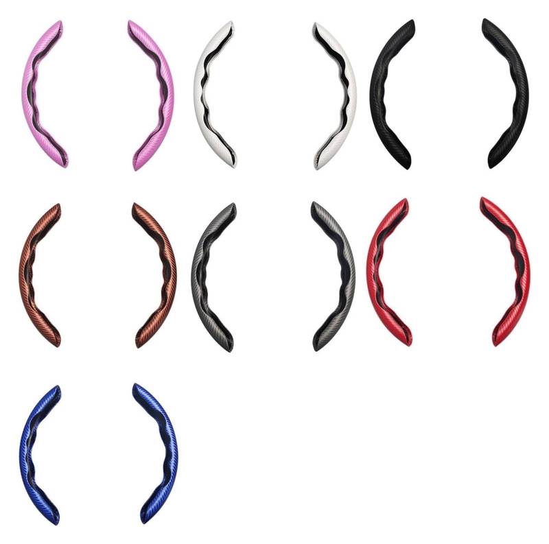 Auto Lenkradabdeckung Für 2PCS Auto Lenkrad Abdeckung 38cm Carbon Faser Silikon Zubehör Abdeckung Lenkrad Schutz(Rosa) von BENELKZAFA