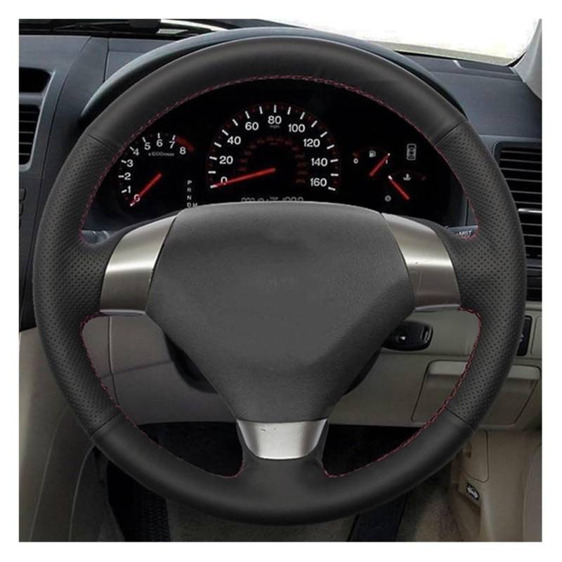 Auto Lenkradabdeckung Für A&ccord 7 Für Coupe 2003-2007 (3-Speichen) Autolenkradabdeckung Handgenähtes Schwarzes Echtleder(Light Blue Thread) von BENELKZAFA