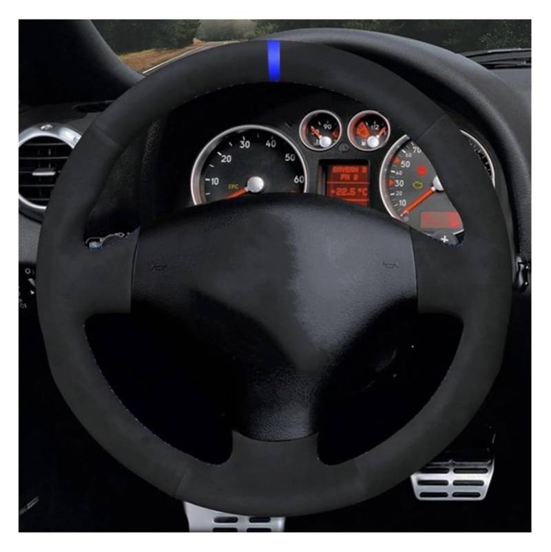 Auto Lenkradabdeckung Für A2 8Z A3 8L Sportback A4 B6 Für Avant A6 C5 A8 D2 TT 8N S3 S4 RS 4 RS Autolenkradabdeckung Handgenähtes Wildleder(Light Blue Thread) von BENELKZAFA