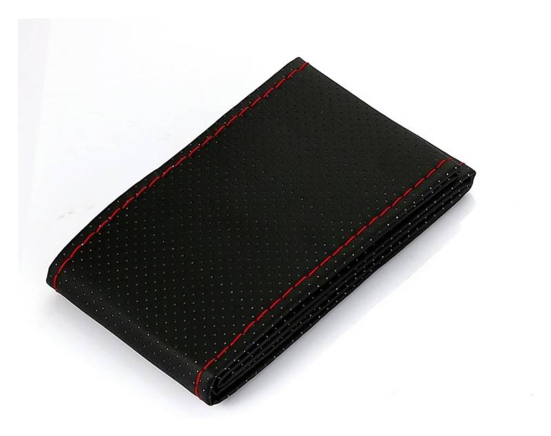 Auto Lenkradabdeckung Für Auto Lenkrad Abdeckung Mit Nadeln Faden Künstliche Leder Durchmesser 38cm Zubehör Lenkrad Schutz(Black with Red Line) von BENELKZAFA