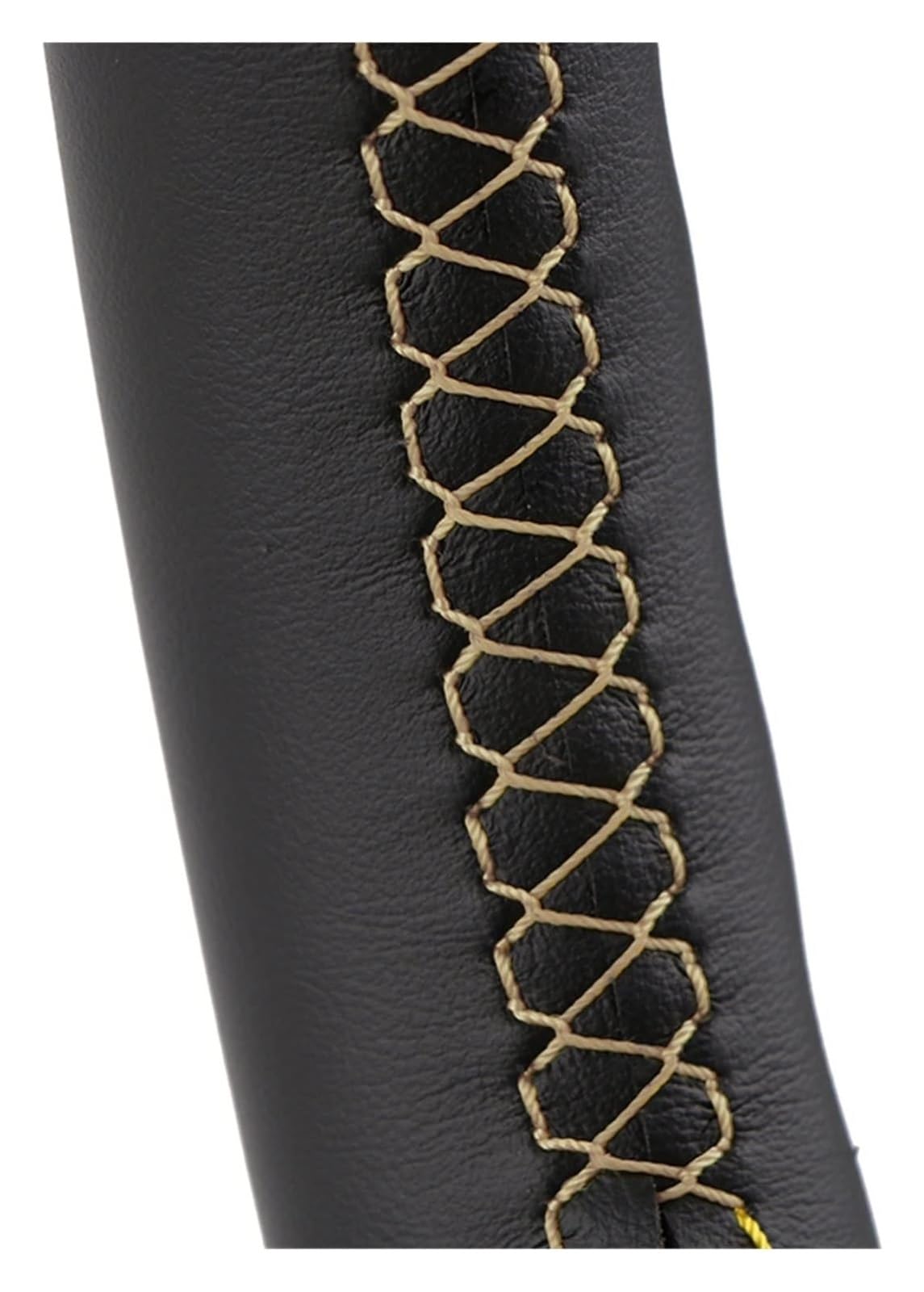 Auto Lenkradabdeckung Für C4 Für Picasso 2007-2013 Anpassen DIY Lenkung Wrap Mikrofaser Leder Hand Nähen Auto Lenkrad Abdeckung(Beige line) von BENELKZAFA