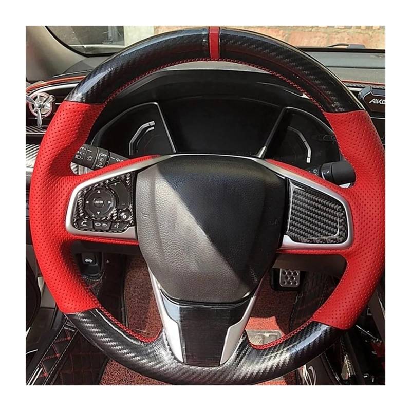Auto Lenkradabdeckung Für Civic 10 2016-2021 Für CR-V Für CRV 2017-2021 Auto-Lenkradabdeckung Carbon Fiber Braid Lenkradschutz(Style9) von BENELKZAFA