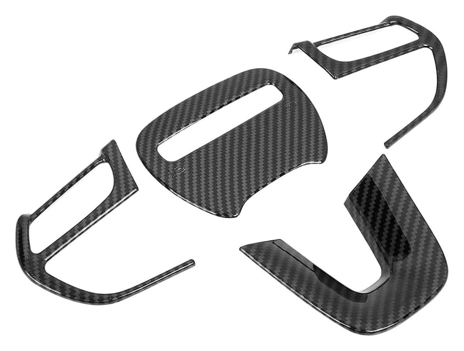 Auto Lenkradabdeckung Für Dodge Für Challenger Für Charger 2015-2023 Auto-Innenleisten ABS Lenkraddekoration Abdeckung Trim Aufkleber Kits(Carbon Fiber Look 4) von BENELKZAFA