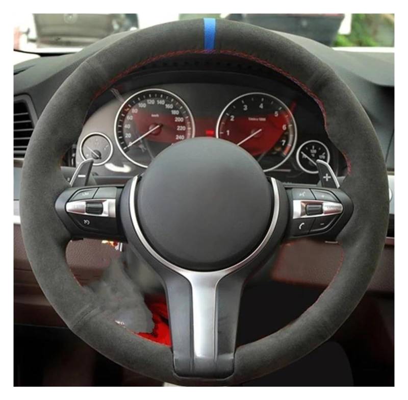 Auto Lenkradabdeckung Für F30 F31 F34 X1 F07 F10 F48 F39 F11 X2 F25 X3 F32 F33 F36 Wildleder Echtleder Auto Lenkradbezug von BENELKZAFA
