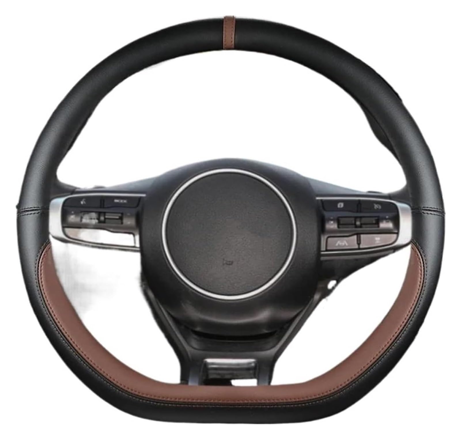 Auto Lenkradabdeckung Für Kia Für Sportage 5 GT-Line 2021 2022 Für Sportage 2022 2023 Mikrofaser Leder Auto Lenkradbezug Autozubehör(Coffee) von BENELKZAFA