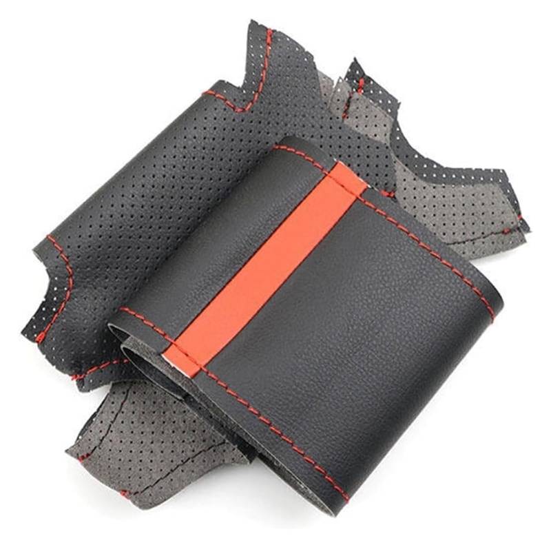 Auto Lenkradabdeckung Für X3 F25 2011 2012-2016 Auto-Styling Innenlenkradabdeckung Mikrofaser-Lederbesatz Lenkradschutz(Red line-Red) von BENELKZAFA