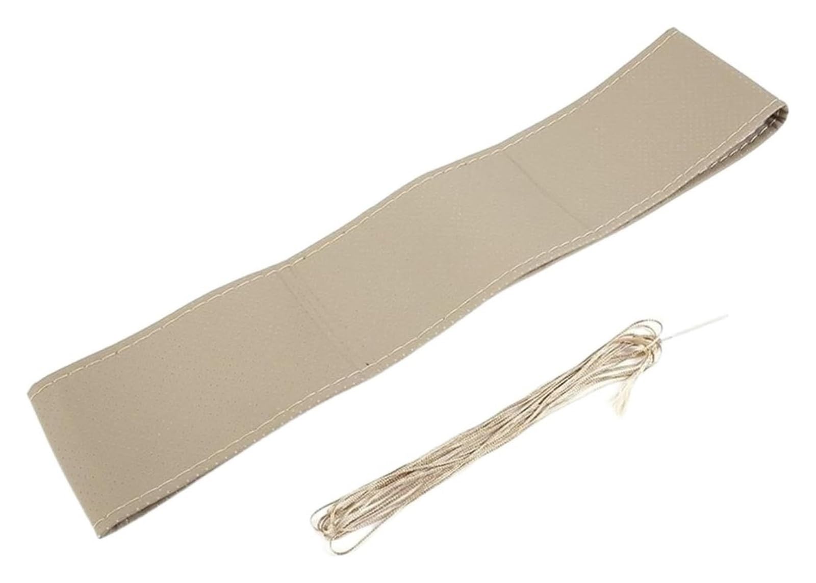 Auto Lenkradabdeckung Geflochtener Lenkradbezug Fürs Auto Nadeln Und Faden Kunstleder-Autobezüge 4-farbige DIY-Textur Weiches Autozubehör(Beige Thread) von BENELKZAFA