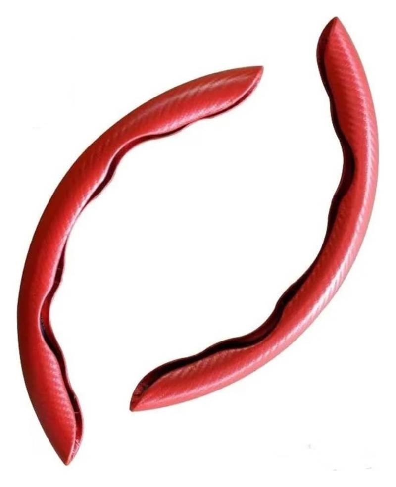 Auto Lenkradabdeckung Kann Das Lenkrad Vor Beschädigungen Und Verschleiß Durch Langfristige Nutzung Direkte Sonneneinstrahlung Und Temperaturschwankungen Schützen(Red 2PCS) von BENELKZAFA