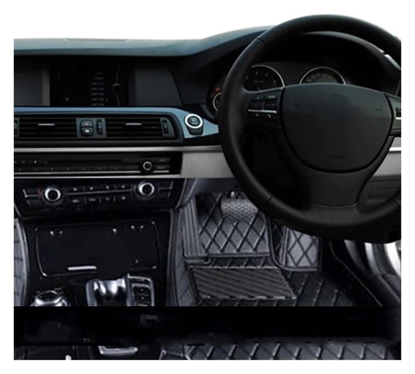 Fußmatten Auto Für Fit Für Jazz 2001 2002 2003 2004 2005 2006 2007 5-Sitzer Ledermattenbezüge Bodeninnenausstattung Automatte Autofußmatten(RHD Driver 1 pc) von BENELKZAFA