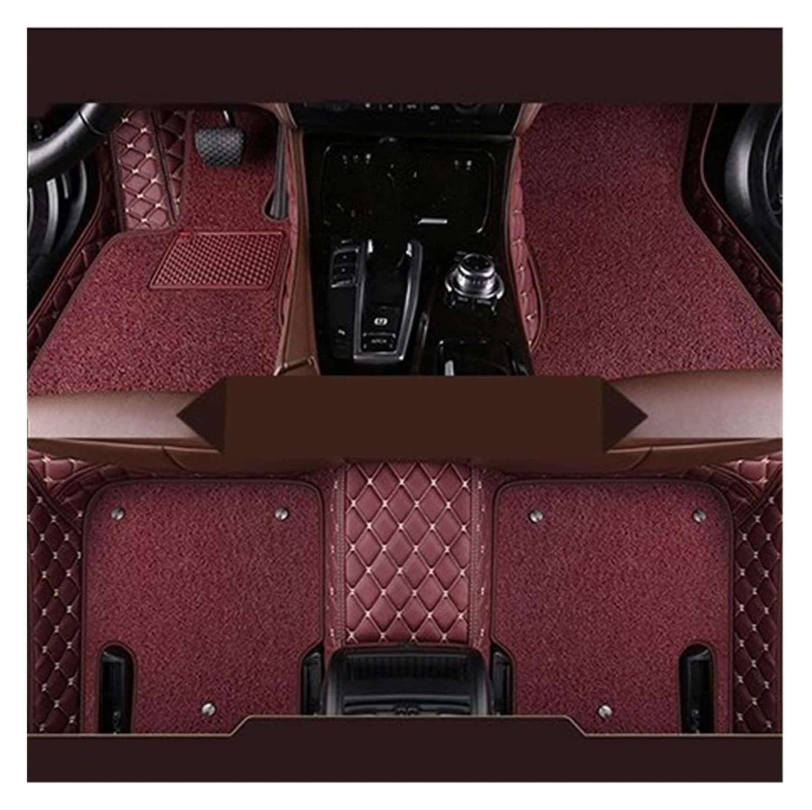 Fußmatten Auto Für N&issan Für Qashqai J11 2019-2014 Auto-Fußmatten Bodenbeläge Lederteppiche Innenausstattung Automatte(1 Set 6pcs 1) von BENELKZAFA