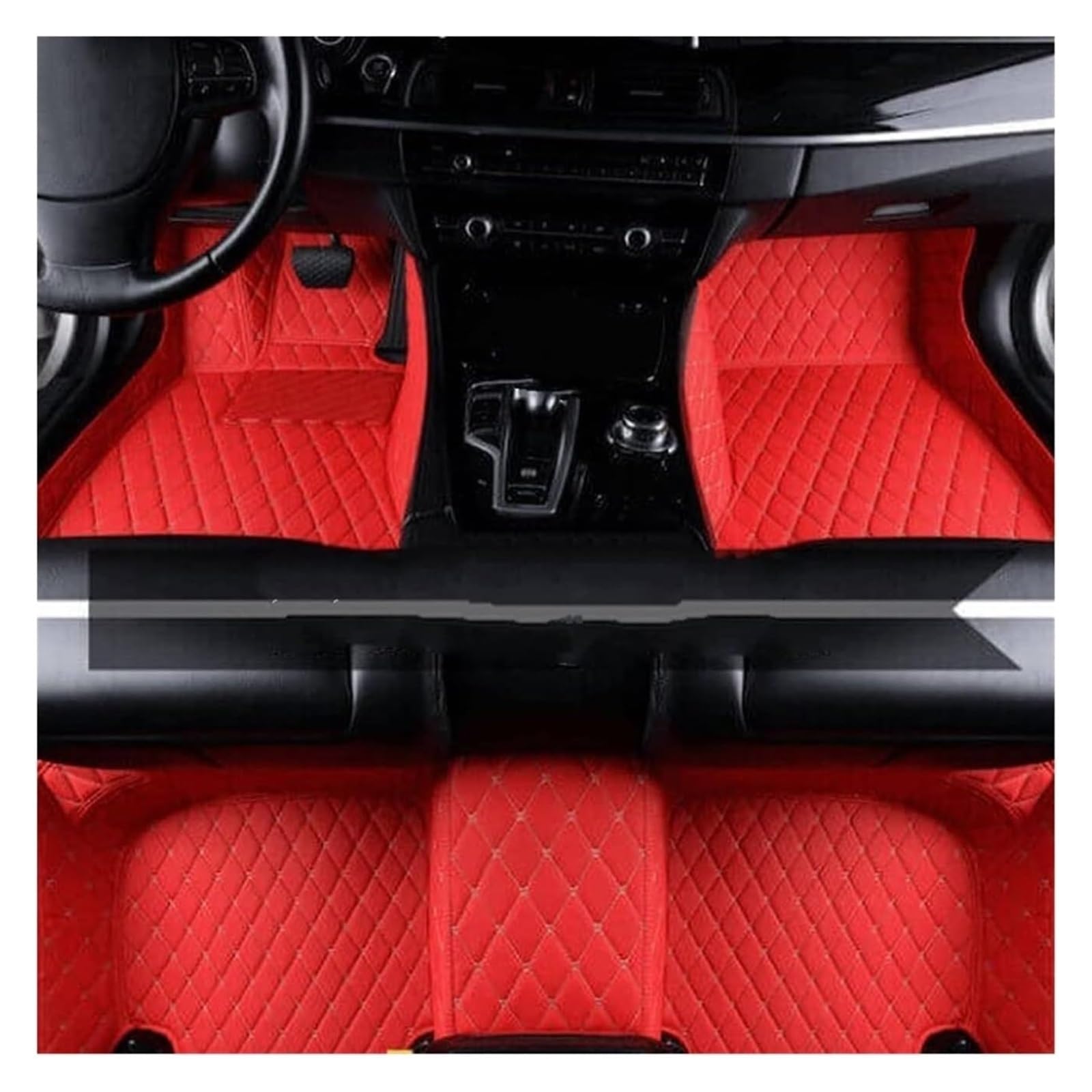 Fußmatten Auto Für SEAT Für Leon 2006 2007 2008 2009 2010 2011 2012 Lederbodenmatte Innenausstattung Automatte Autofußmatten(6) von BENELKZAFA